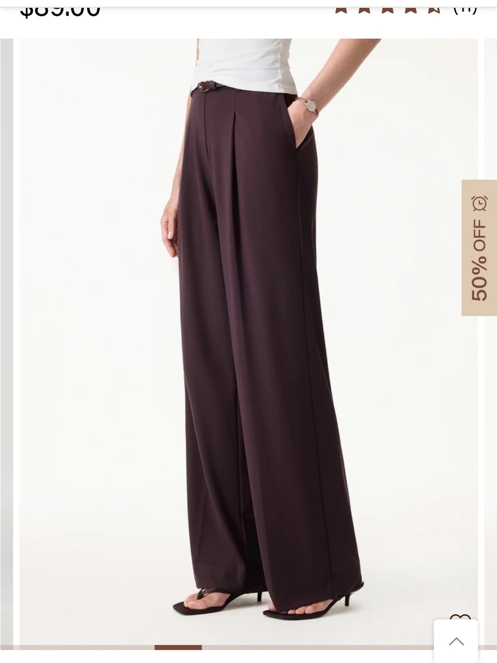 Stretchy Flowy High Rise Wide Leg The Success pants - Navy - Picture 3 of 6